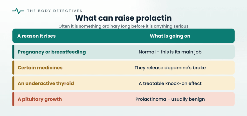 causes of high prolactin chart