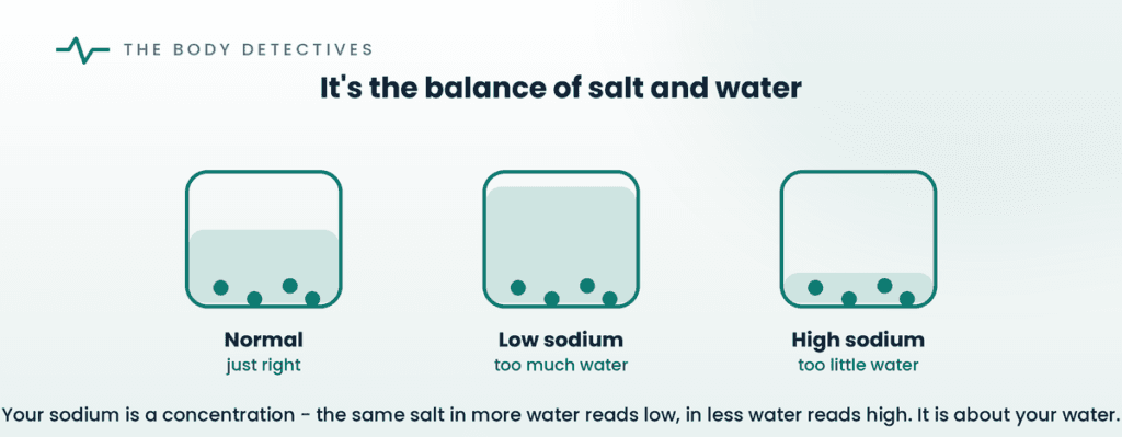 sodium salt and water balance diagram